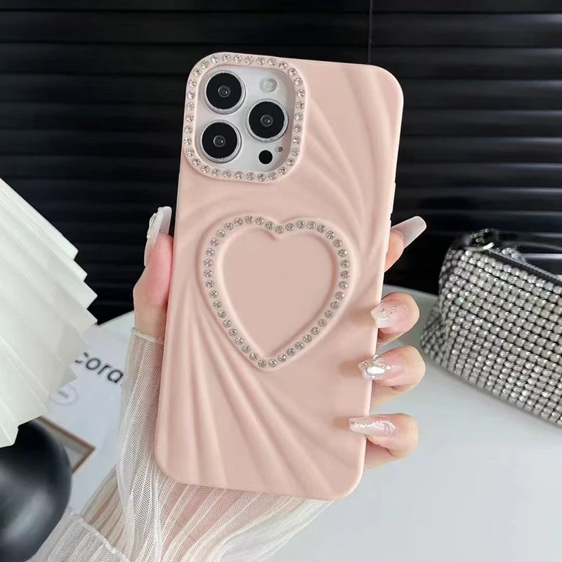 Fashion Spiral Love Heart Texture Phone Case