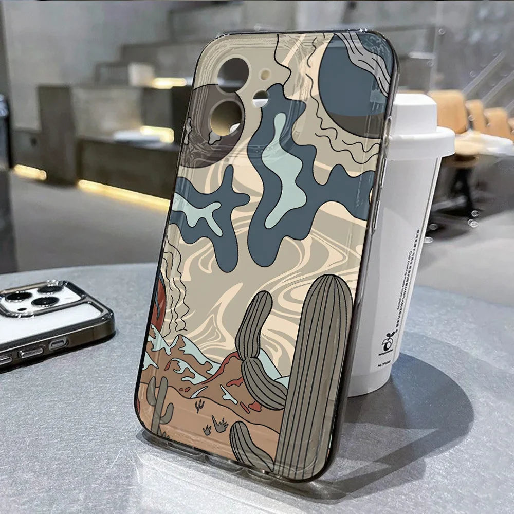 Shockproof Simple Letter Cover Soft Silicone Phone Case