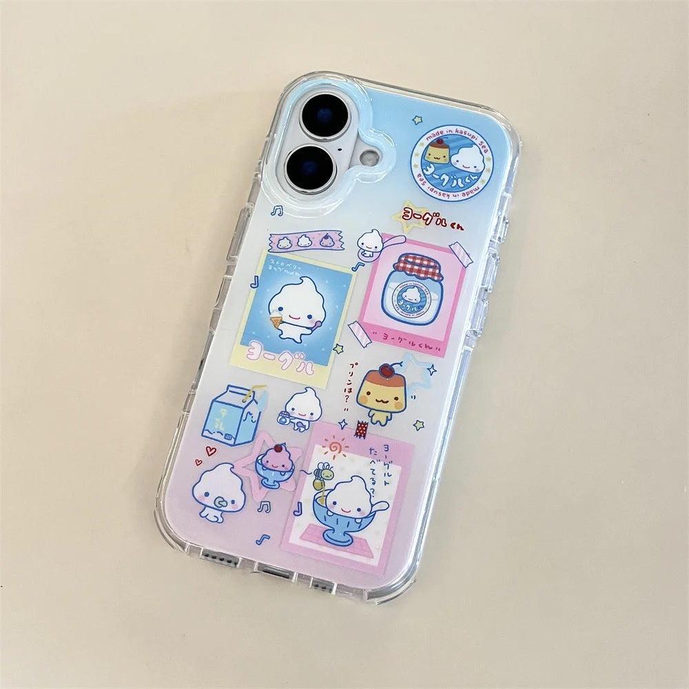Summer Ice Cream Drink Milk Cartoon Lanyard Chain Phone Case