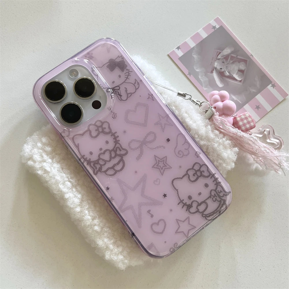 Green Pink Blue Hello Kitty Cat Phone Case