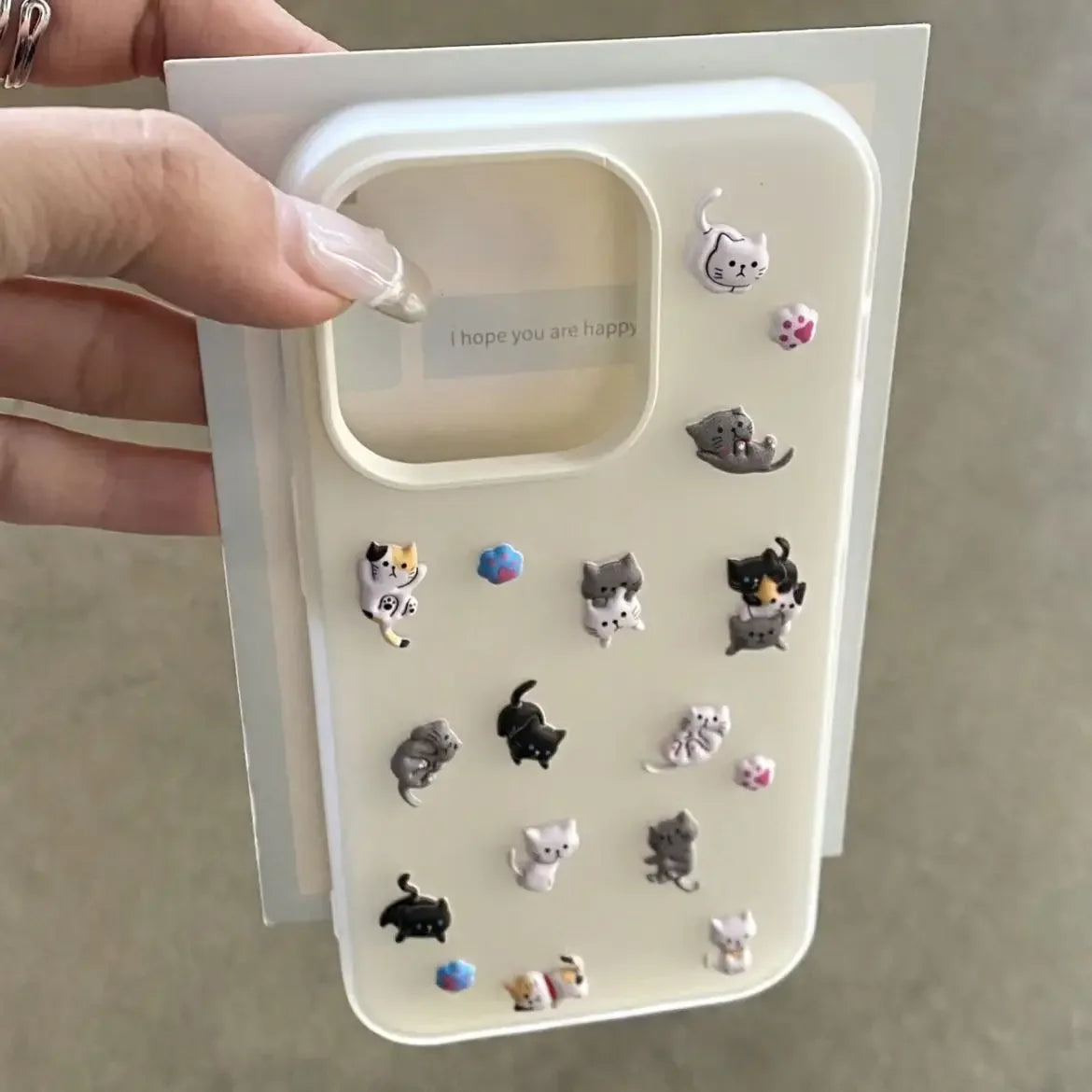 Cartoon Cat Stickers Compatible Phone Case