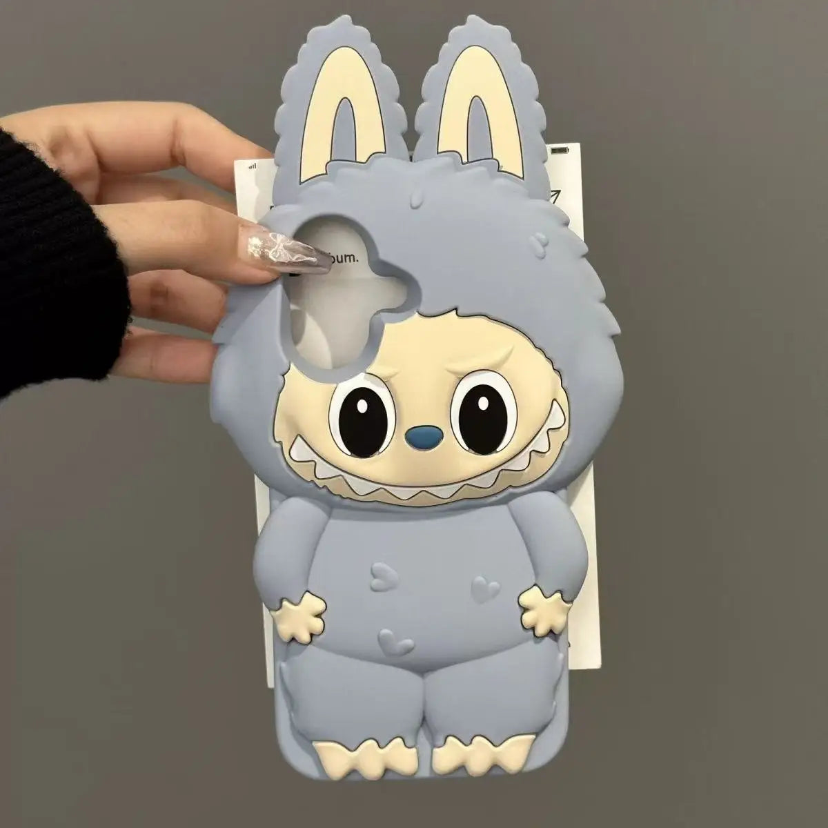 Kawaii 3D Cartoon Cute Monsters Soft Silicone Cover With Holder Phone Case