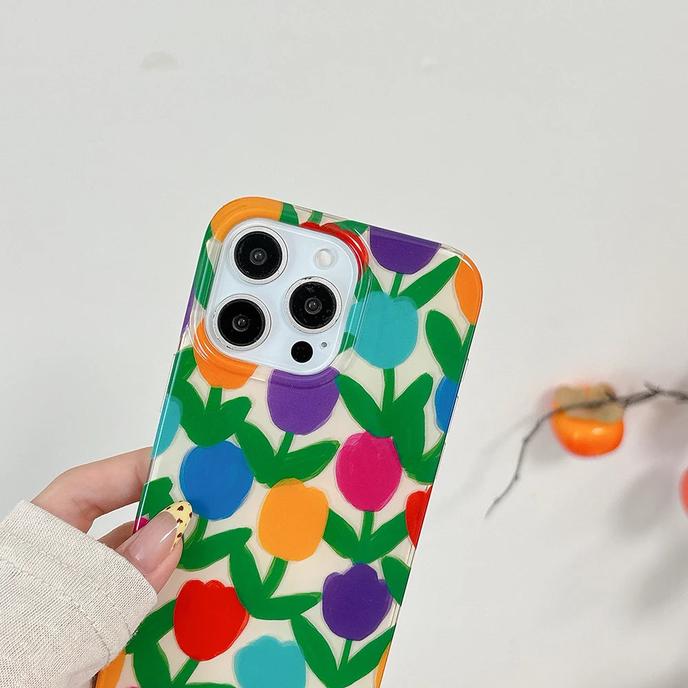 Cute Tulip Lovely Flower Pattern Phone Case