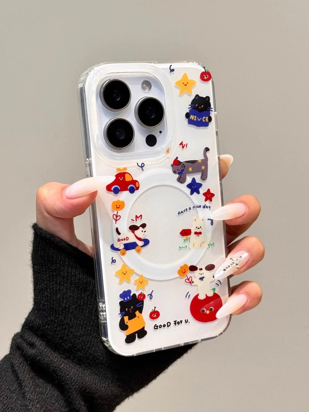 Funny Dog Cute Puppy Cartoon Magnetic Grip Phone Case