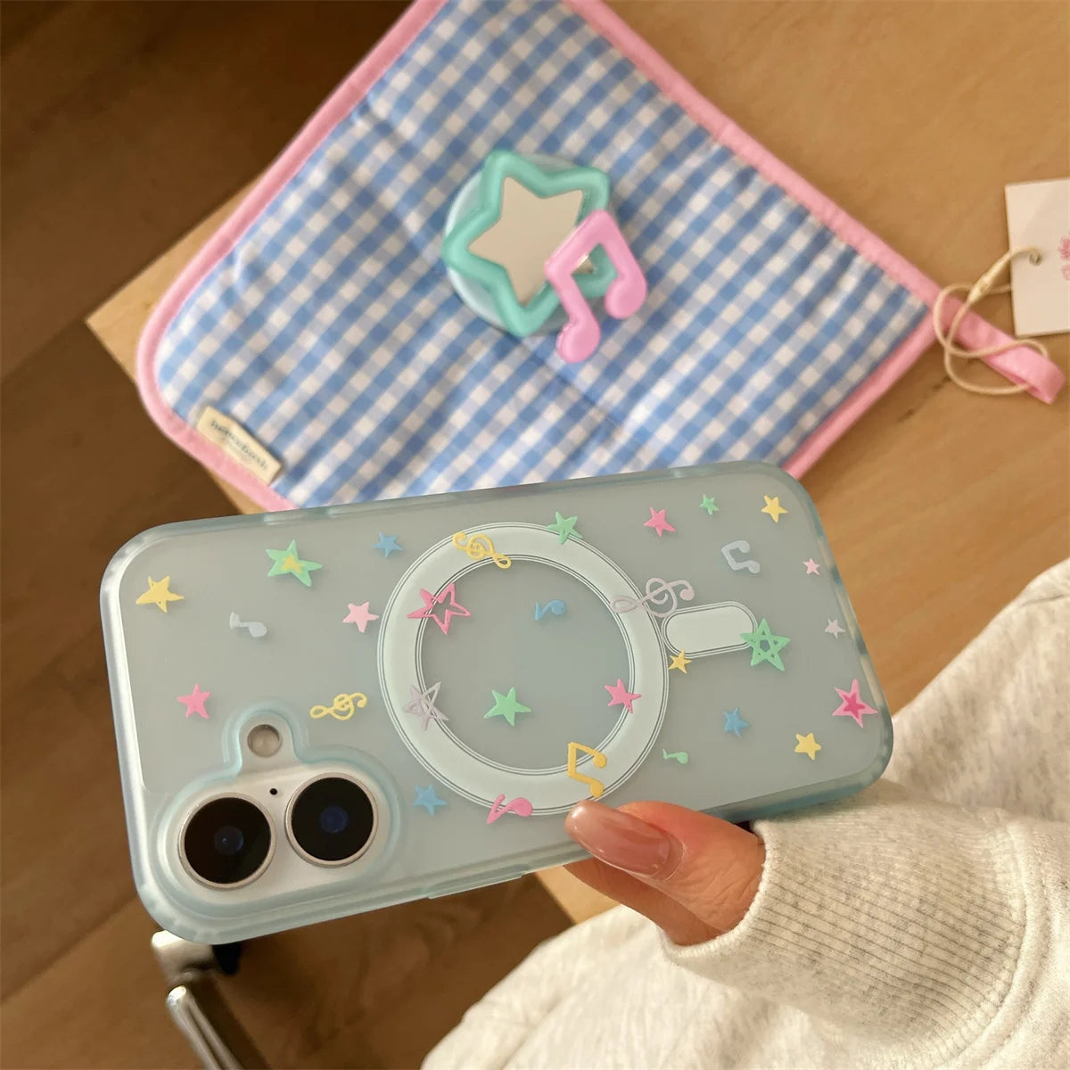 Creative Music Symbol Magnetic Stand Phone Case