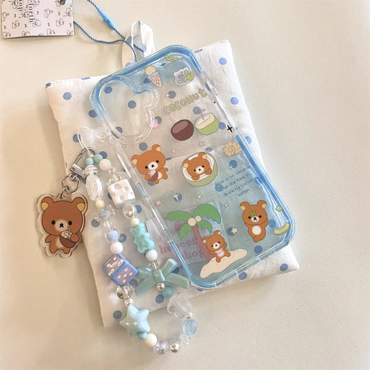 Cute Little Bear On The Blue Coconut Tree Phone Case