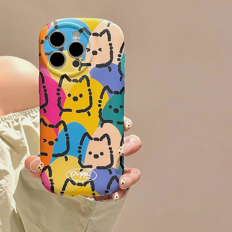 Cartoon Cute Puppy Soap Shape Liquid Skin Phone Case