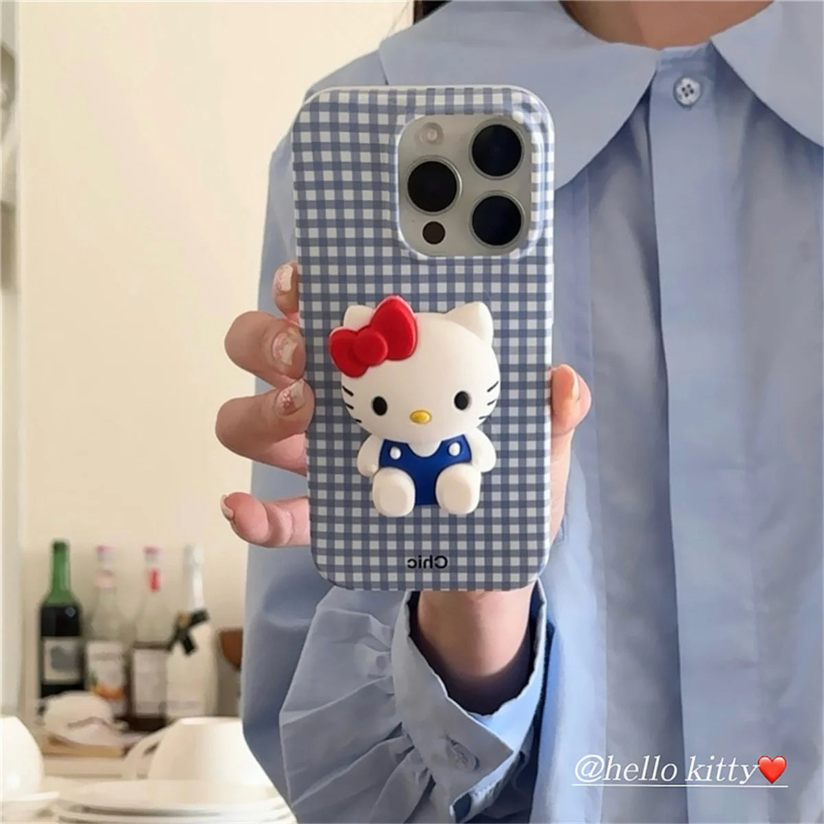 Fashion Blue Plaid Pattern Phone Case For iPhone