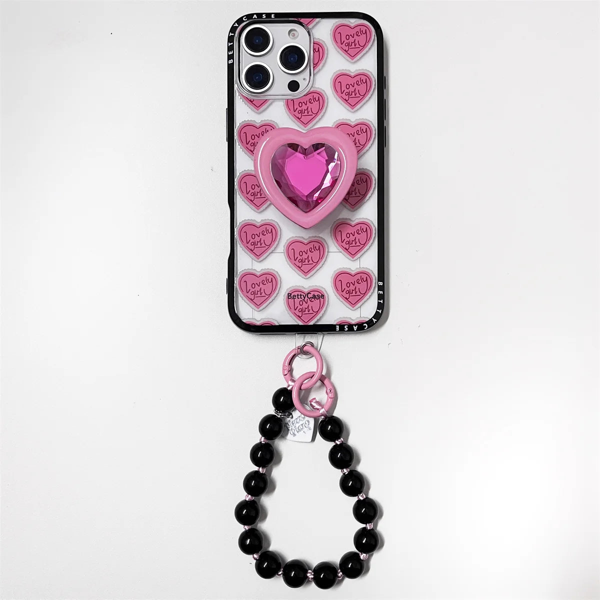 New Cartoon Cute Letter Heart Stand Phone Case