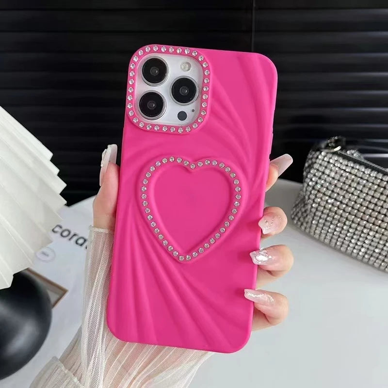 Fashion Spiral Love Heart Texture Phone Case