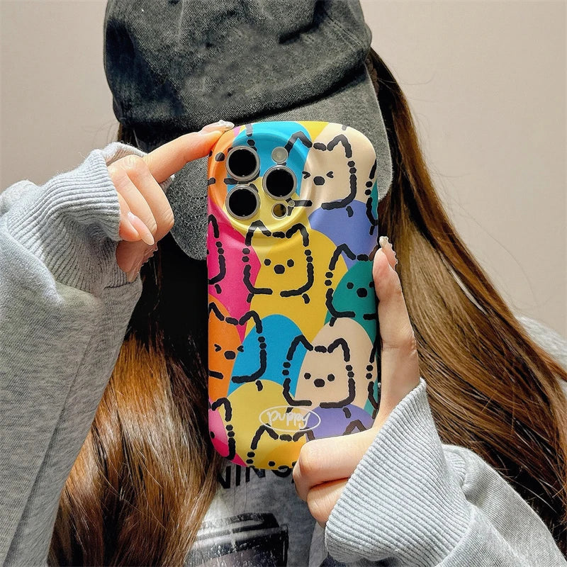Cartoon Cute Puppy Soap Shape Liquid Skin Phone Case