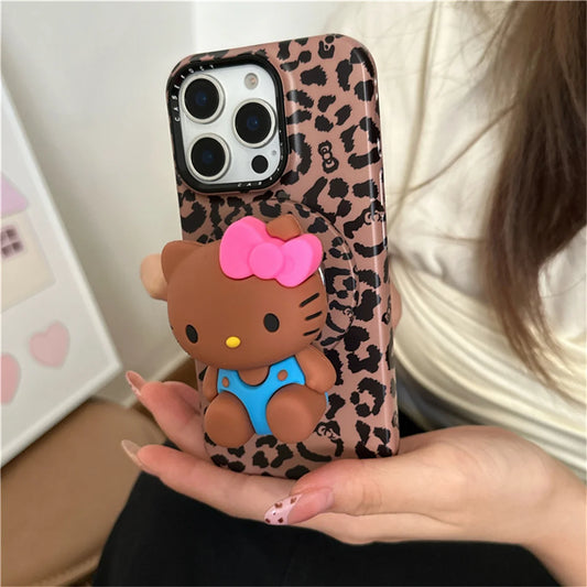 Fashion Brown Leopard Print Magnetic Phone Case