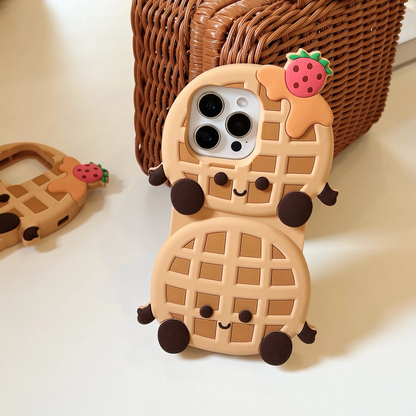 Cute Cartoon Coconut Pancake Waffle Cake Three-dimensional Phone Case