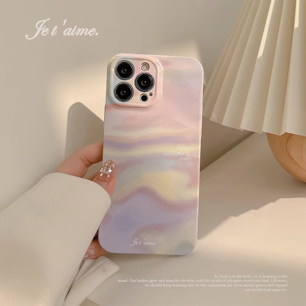 Retro Asthetic Elegant Pictorial Printed Cover For iPhone