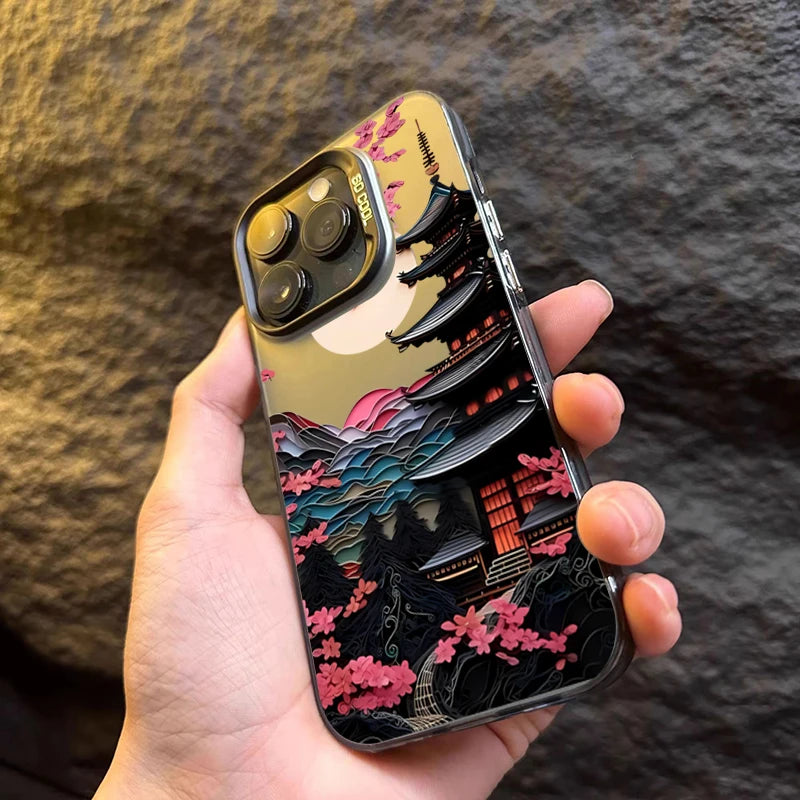 Japanese Scenery House Painted Phone Case For iPhone