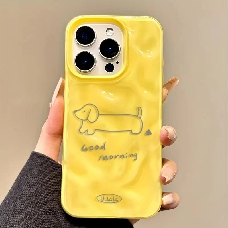3D Cute Cartoon Cat Telescopic Bracket Soft Silicone Phone Case For iPhone