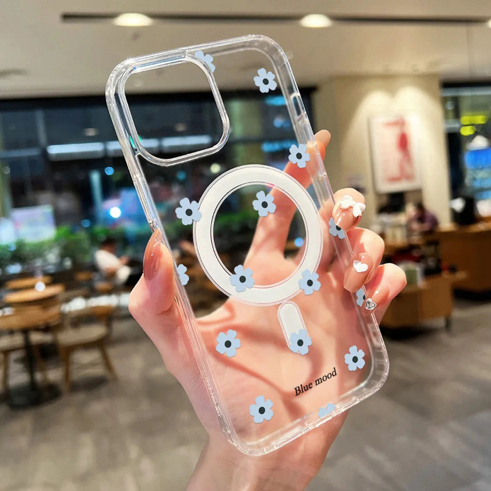 Cute Bow For Magsafe Magnetic Wireless Charge Case For iPhone