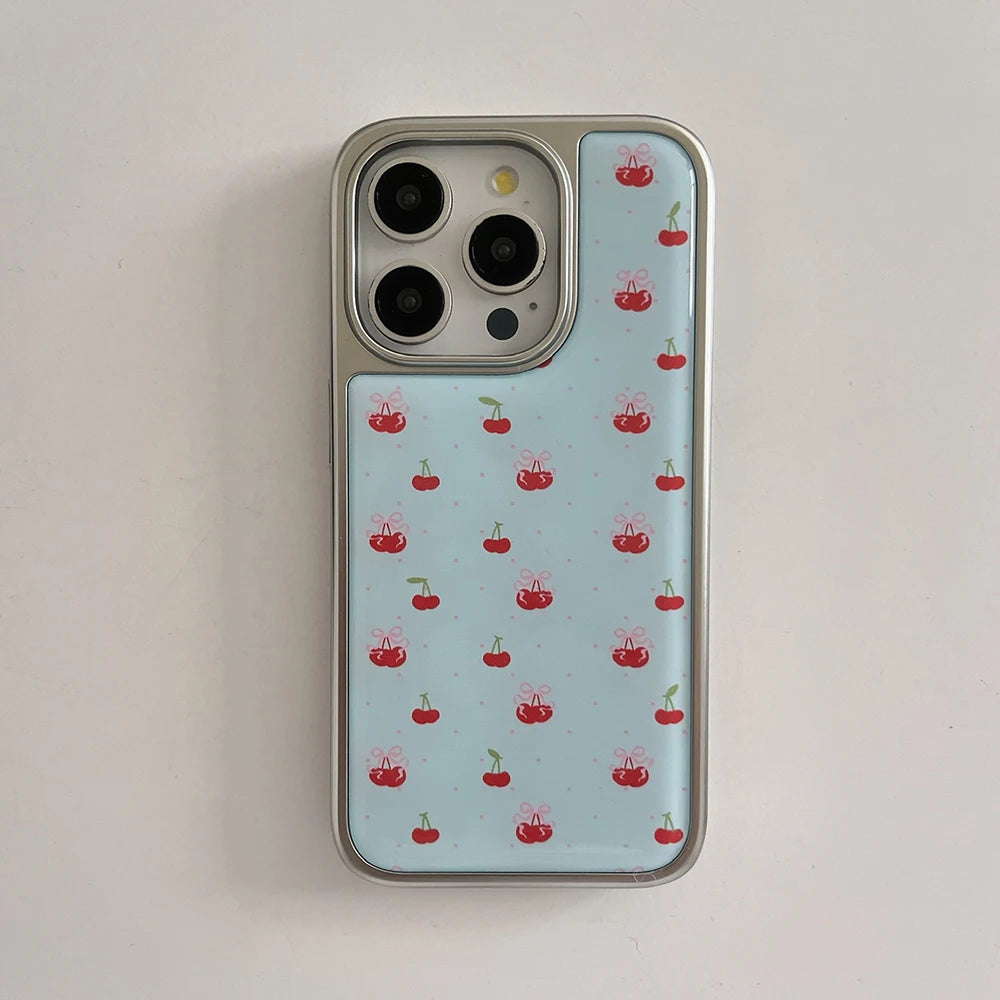 Cute Cherry Pattern Luxury Phone Case
