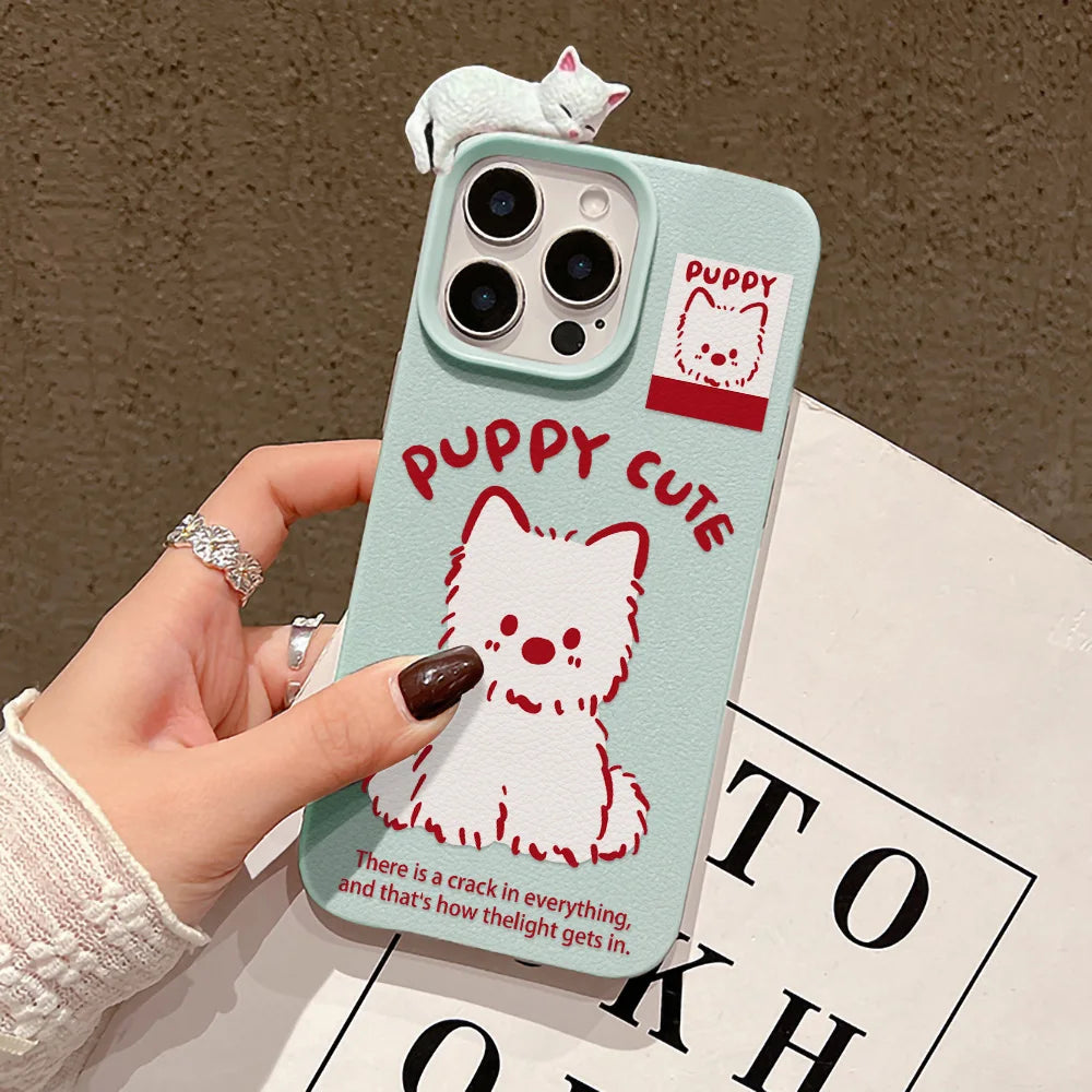 Cute Cartoon Puppy Phone Case For iPhone