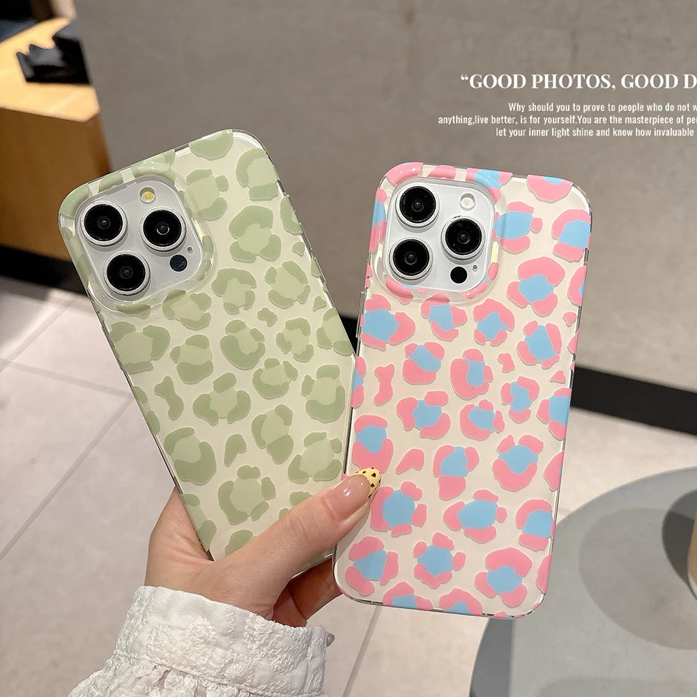 Cute Pink Leopard Print Phone Case