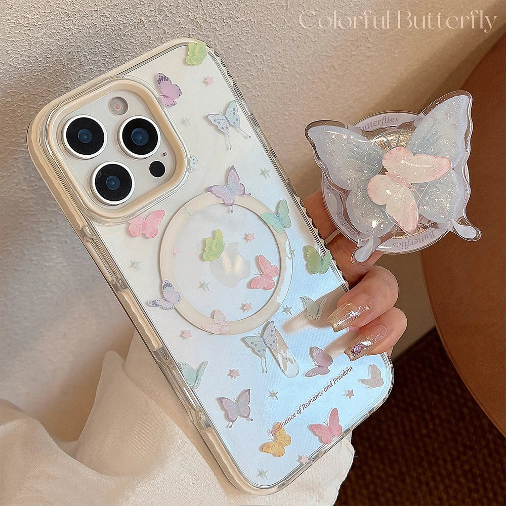 Cute Butterfly Rotation Magnetic Phone Case