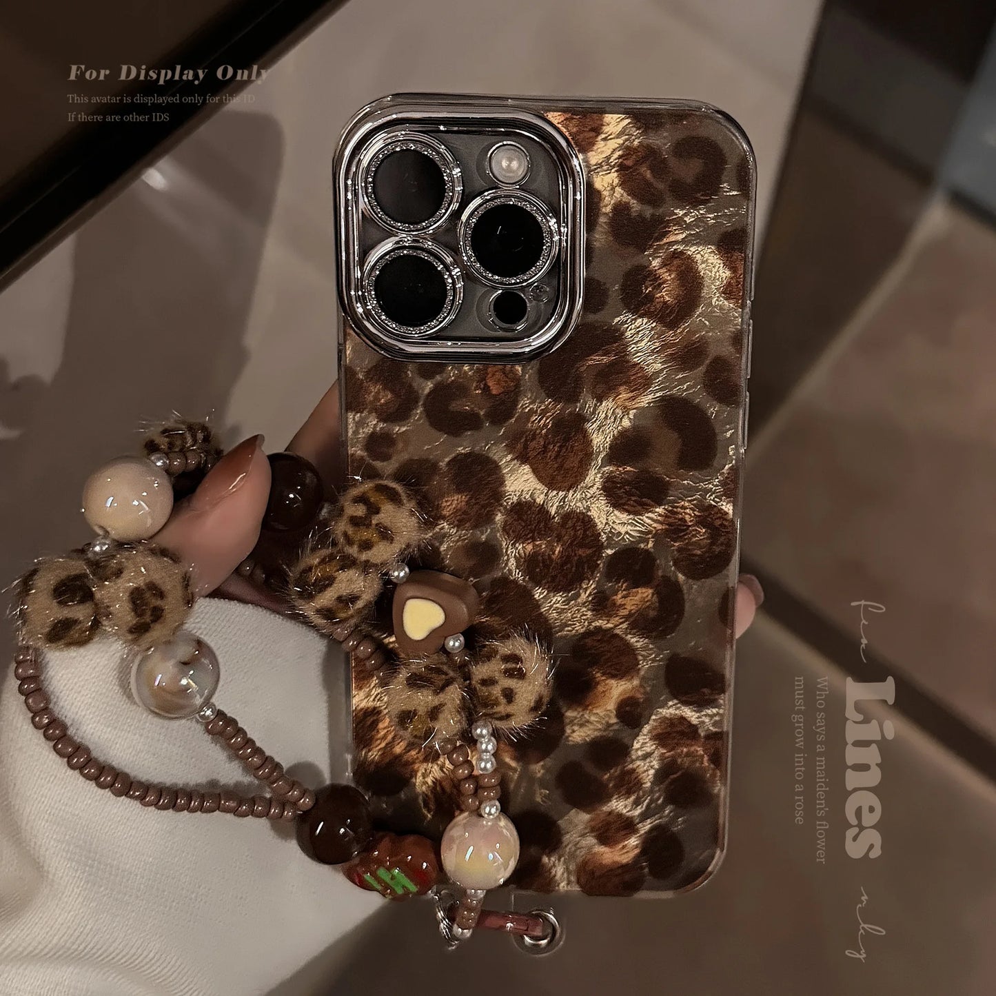 Y2K Leopard With Lanyard Phone Case For iPhone