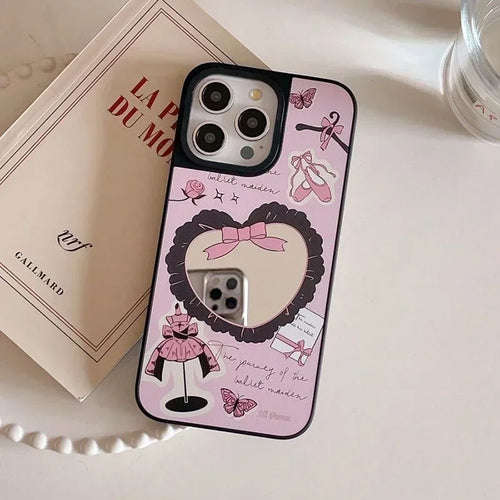 Swan Bowknot Mirror Surface MagSafe Phone Case