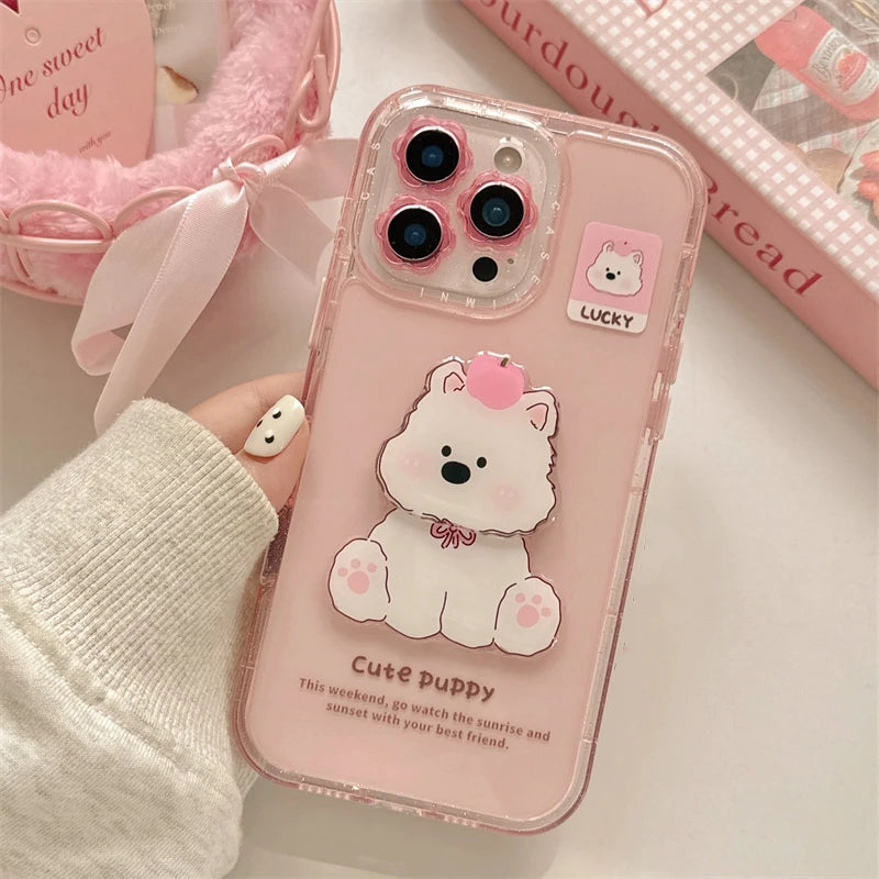 Cute Puppy Dog Shockproof Bumper Phone Case