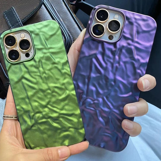 Luxury 3D Matte Plating Purple Foil Phone Case