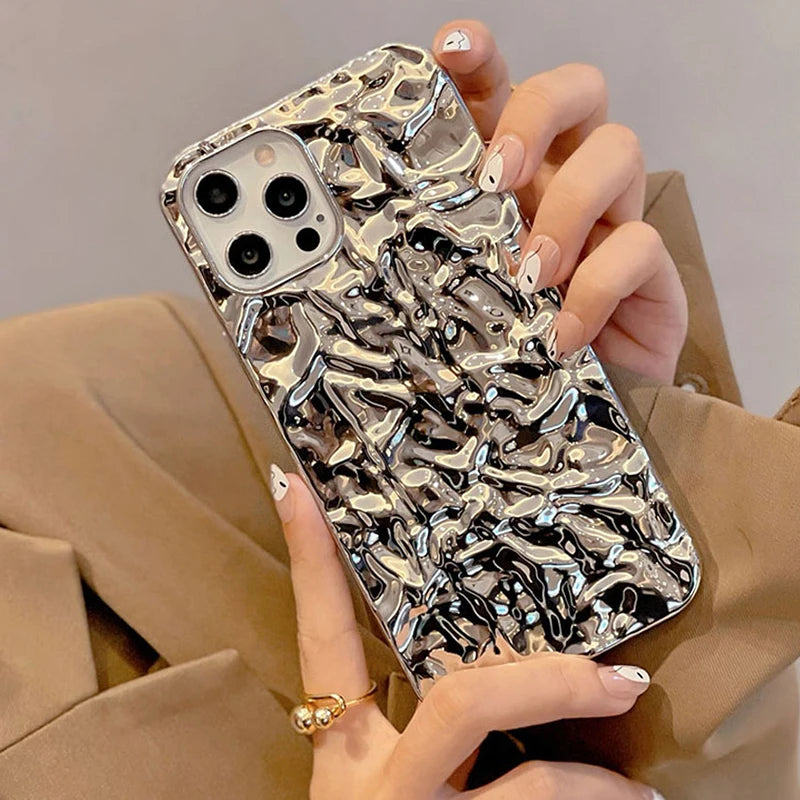 Luxury 3D Matte Plating Purple Foil Phone Case