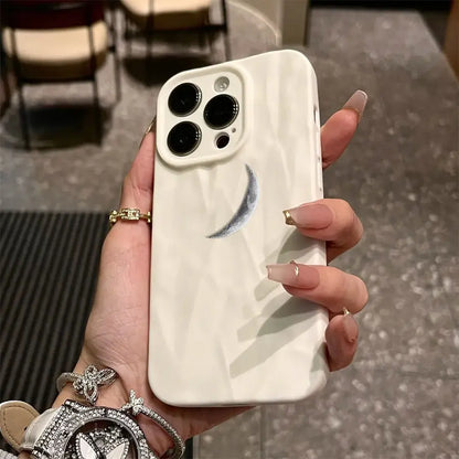 Minimalist Creative Black Moon Phone Case For iPhone