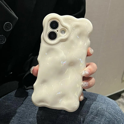 Fashion White 3D Wave Texture Phone Case