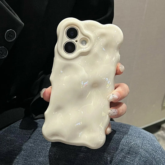 Fashion White 3D Wave Texture Phone Case