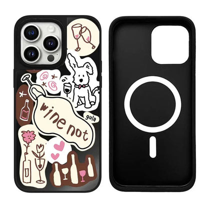 Black Mirror Surface Dog Sticker Phone Case