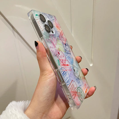 Stylish New York London Italy Sticker Labels Phone Case