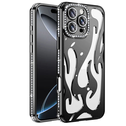 Luxury Rhinestone Bumper Hollow Flame Phone Case