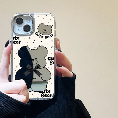 Cute Bear Makeup Mirror Phone Case