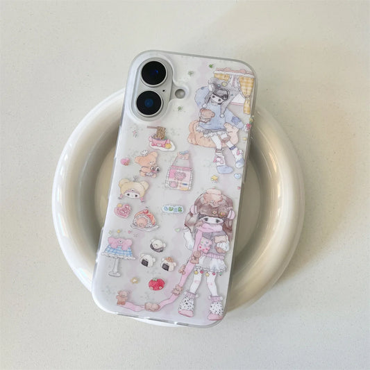 Pink Rose Flower Bracelet Pendant Phone Case