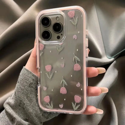 Luxury Tulips Flower Clear Phone Case
