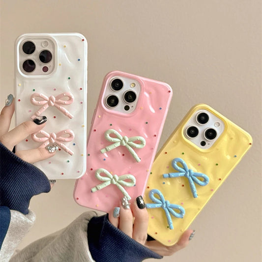 Cute 3D Bowknot Glossy Phone Case
