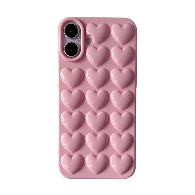 Pink 3D Bubble Pop Heart Cute Girly Phone Case