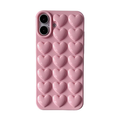 Pink 3D Bubble Pop Heart Cute Girly Phone Case