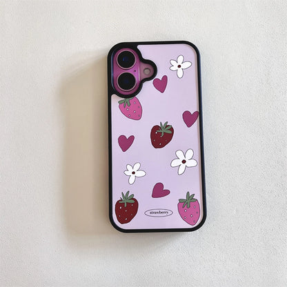 New Fruit Illustration Acrylic Black Border Phone Case