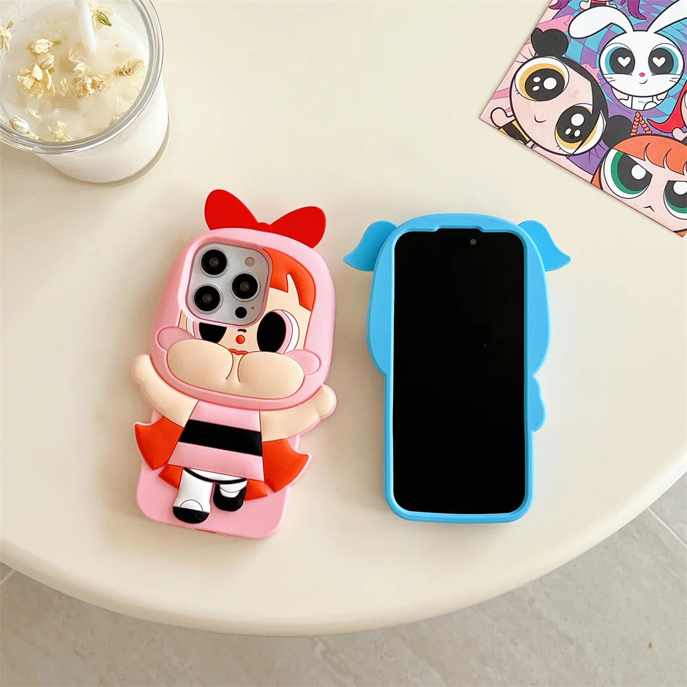 Cartoon Powerpuff Girls Silicone Phone Case