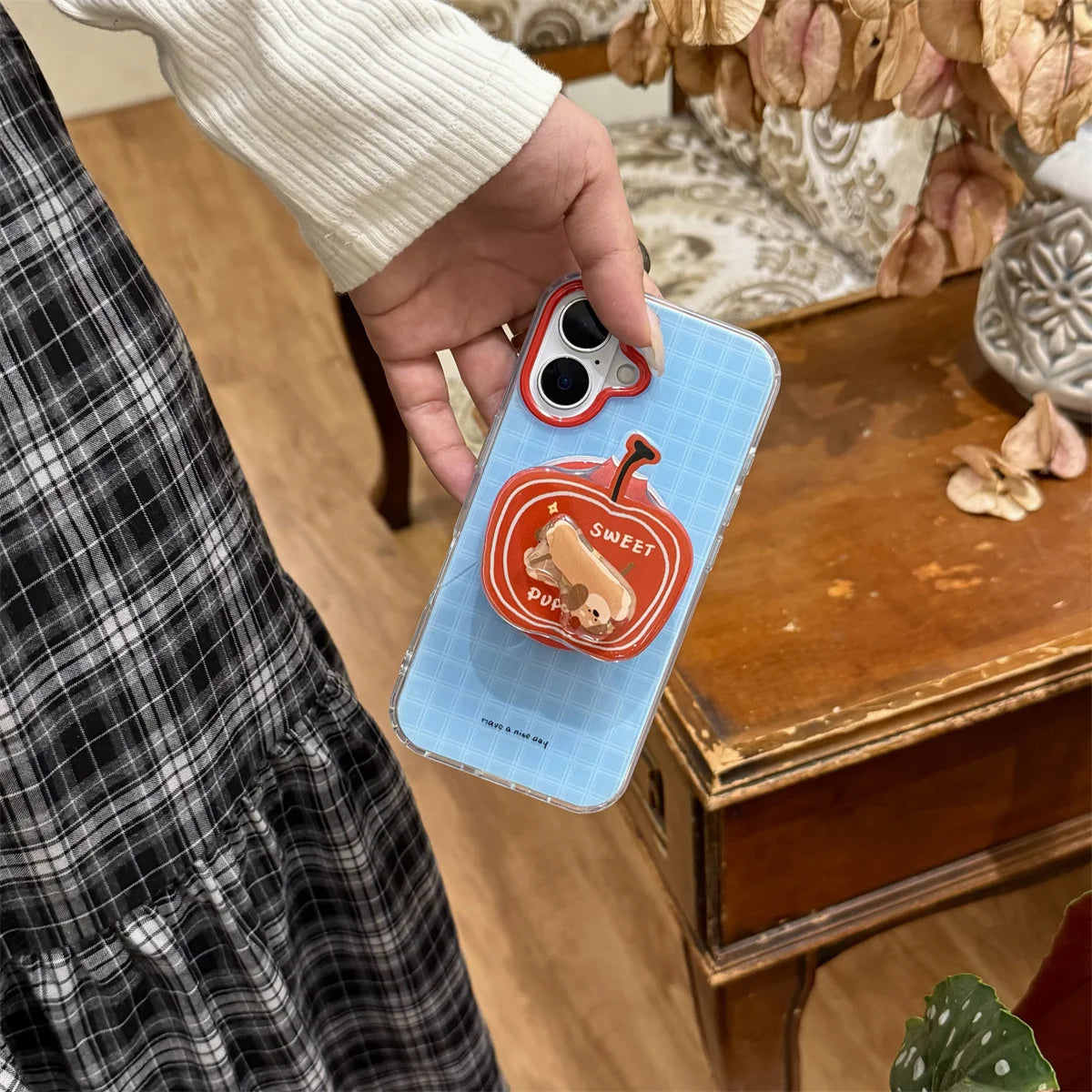 With Holder Magnetic Wireless Charging Phone Case