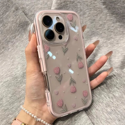 Luxury Tulips Flower Clear Phone Case
