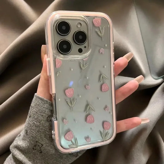 Luxury Tulips Flower Clear Phone Case