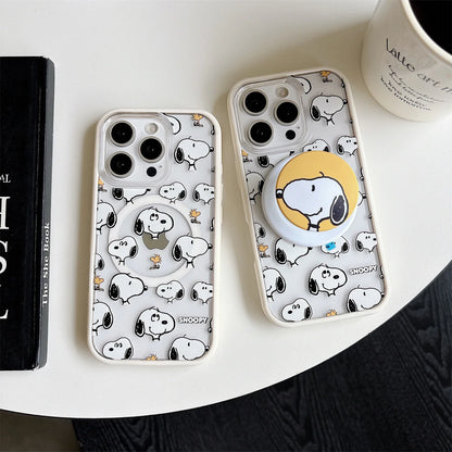 New Cute Cartoon Puppy Magnetic Stand Phone Case