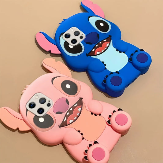 Stitch Big Ear Foot Stand Holder Soft Silicone Phone Case