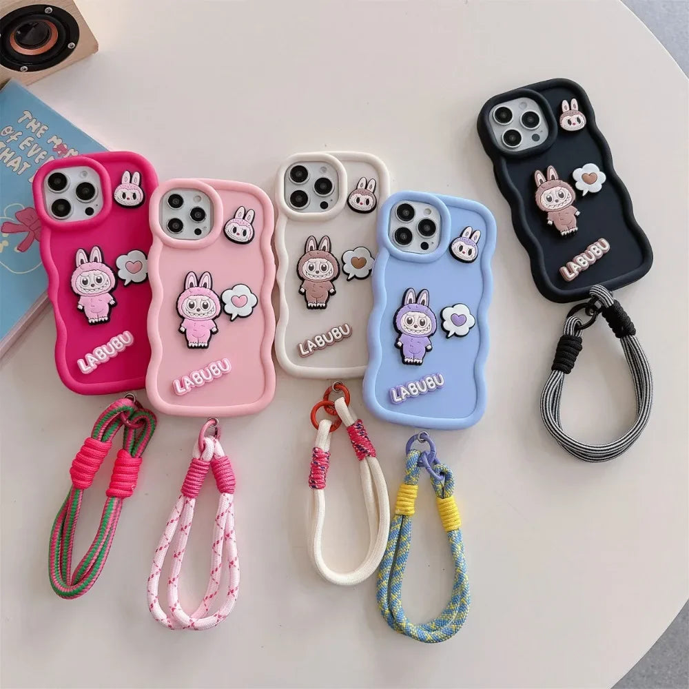 Wrist Strap Cartoon Cloth Lala Phone Case for IPhone